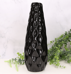 Wazon ceramiczny "Maczuga mała" szkliwo czarne 35cm 