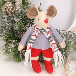 Myszka świąteczna chłopczyk 21cm.