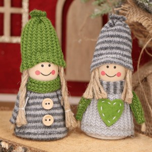 Skrzat świąteczny szaro-zielony mix 10cm.  