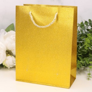 Torebka na prezent błyszcząca złota 24x17,5cm  