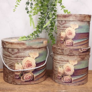 Pudełko na kwiaty potrójne flowerbox róża - MIX rozmiarów 