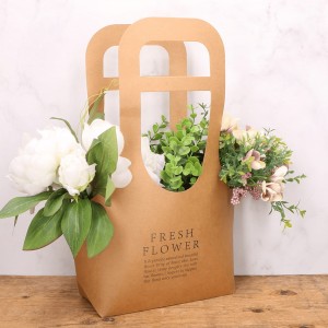 Torebka na kwiaty papierowa eko z napisami 41 cm 
