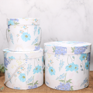 Pudełko flowerbox potrójny błękitne kwiaty - MIX rozmiarów