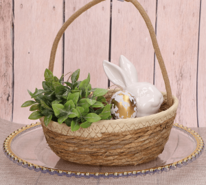 Koszyk słomiany z uchwytem