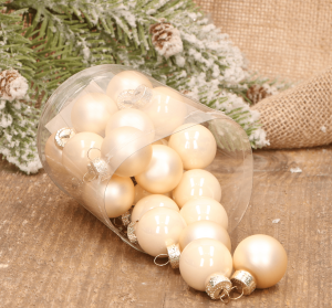 Bombki szklane szampańskie 2,5cm- 24 sztuki w pudełku