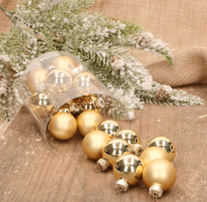 Bombki szklane złote 3cm- 20 sztuk w opakowaniu