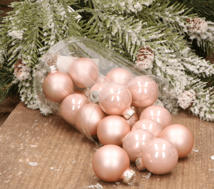 Bombki szklane różowe 3cm- 20 sztuk w opakowaniu