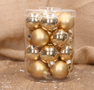 Bombki szklane złote 4cm- 20 sztuk w opakowaniu