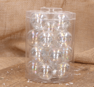 Bombki szklane transparentne 4cm- 20 sztuk w opakowaniu