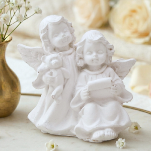 Aniołek figurka pamiątka biały para 6,5cm 1szt
