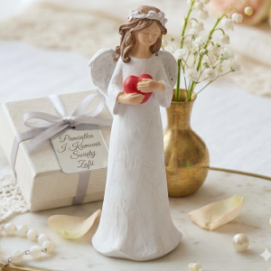 Figurka Aniołek z sercem komunia ślub 19cm