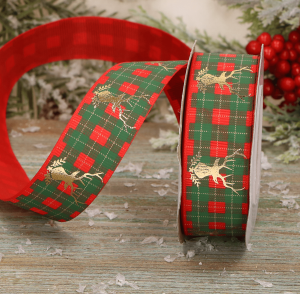 Tasiemka wstążka świąteczna 2.5 cm 10m