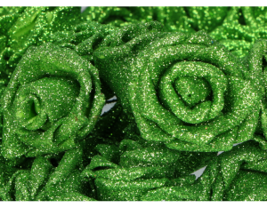 Różyczki brokatowe MYH190102 zielone 72szt