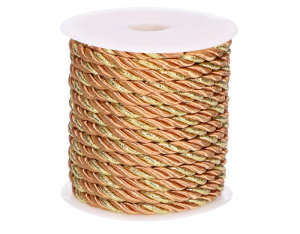 Sznurek MYH190161-9 brązowo-złoty