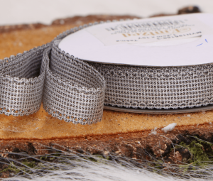 Wstążka z lekkim połyskiem srebrna 1,2cm
