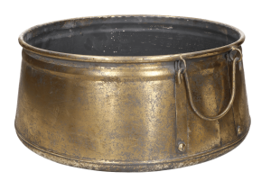 Osłonka metalowa złota z uchwytami 19x11cm