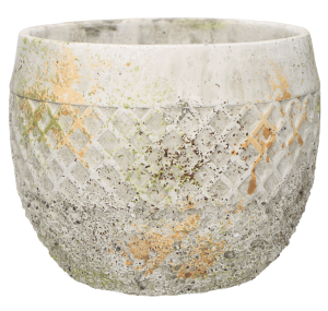 Osłonka ceramiczna dekoracyjna szara w romby 12 cm