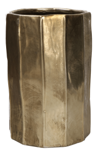 ceramiczny wazon dekoracyjny złoty "ścinane boki" 24 cm