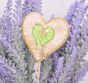 Pik wiosenny serce naturalny, zieleń 29cm  