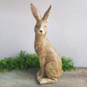 Zając ceramiczny figurka brązowy 49cm