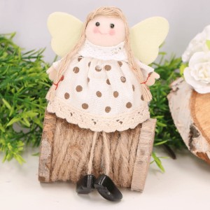 Aniołek materiałowy zawieszka beż 13cm