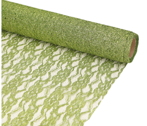 Siatka organza koronka materiał brokatowy zieleń 48cm