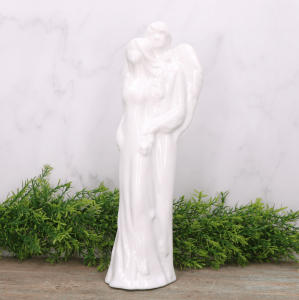 Akt "Młoda para" ceramiczny biały szkliwiony 35cm 