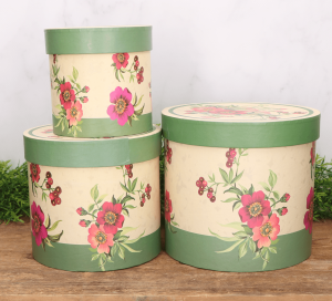 Flowerbox Pudełko w kwiaty komplet 3szt