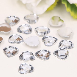 Serduszka srebrne dżety cyrkonie scrapbooking duże 1,2cm 1000szt