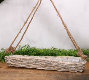 Ławeczka wisząca wiklinowa na taras balkon 42cm