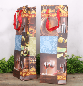 Torebka prezentowa na wino, alkohol 36x12cm 1szt.