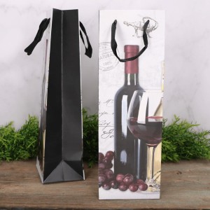 Torebka prezentowa na wino, alkohol 36x12cm 1szt. 