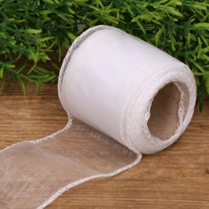 Organza na rolce tkanina tiul biała do kokard 5cm 