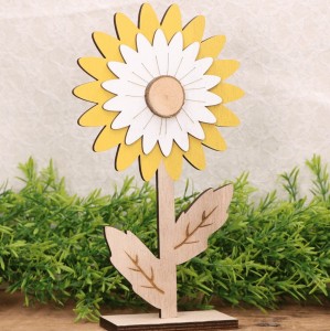 Drewniany kwiat słonecznik wiosenny 21cm 2szt