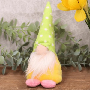 Skrzat wiosenny żółty z zieloną czapką 18cm