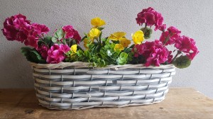 Balkonówka skrzynka balkonowa szaro-biała 15x50cm