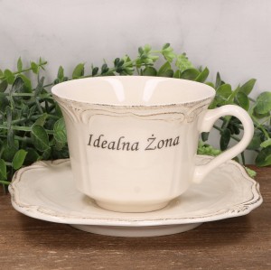 Filiżanka z talerzykiem "Idealna żona" 