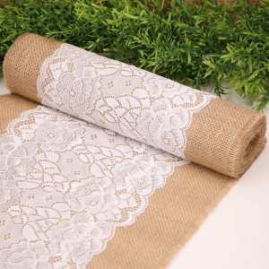 Bieżnik juta koronka ślub komunia chrzest 250cm x 30cm