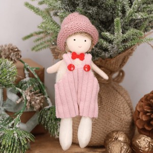 Aniołek chłopiec różowy zawieszka świąteczna 15 cm 