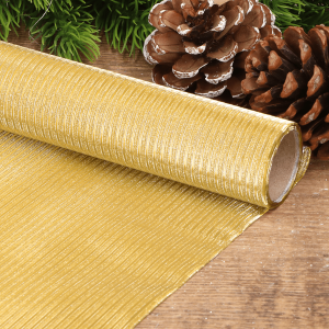 Papier prezentowy świąteczny błyszczący złote pasy 70cm