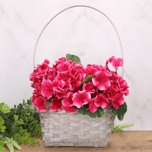 Koszyk wiklinowy szary z uchwytem 37 cm