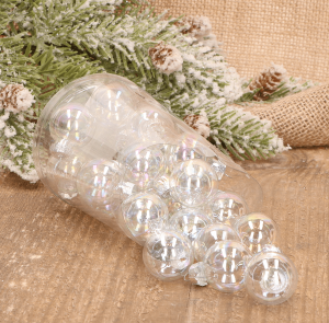 Bombki szklane preźroczyste 2,5cm- 24 sztuki w pudełku