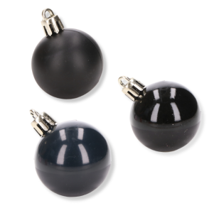 Bombka plastikowa czarna 4cm, 24 sztuki w opakowaniu
