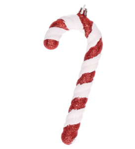Bombka plastikowa - Lizak Czerwono-Biały 25 cm, 2 szt.
