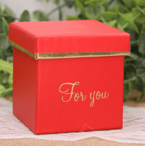 Pudełko kwadrat CZERWONE  mini flowerbox 8x8xm