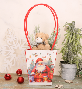 Torebka na kwiaty i prezenty z uchwytem 13x9,5x15,5 cm