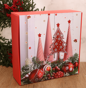 Papierowe Pudełko Świąteczne na Prezent  25cm x 25cm x 9cm