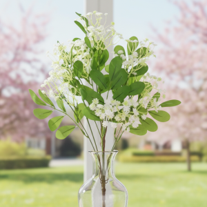KWIATY SZTUCZNE BIAŁE GAŁĄZKA 39 CM DEKORACJA DO WAZONU DEKORACJA DOMU
