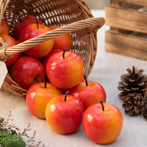 Pomarańczowe jabłka sztuczne owoce 9 szt.